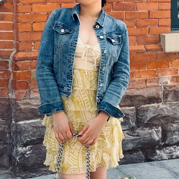 Marciano Gold and Yellow layered mini dress - Picture 3 of 10